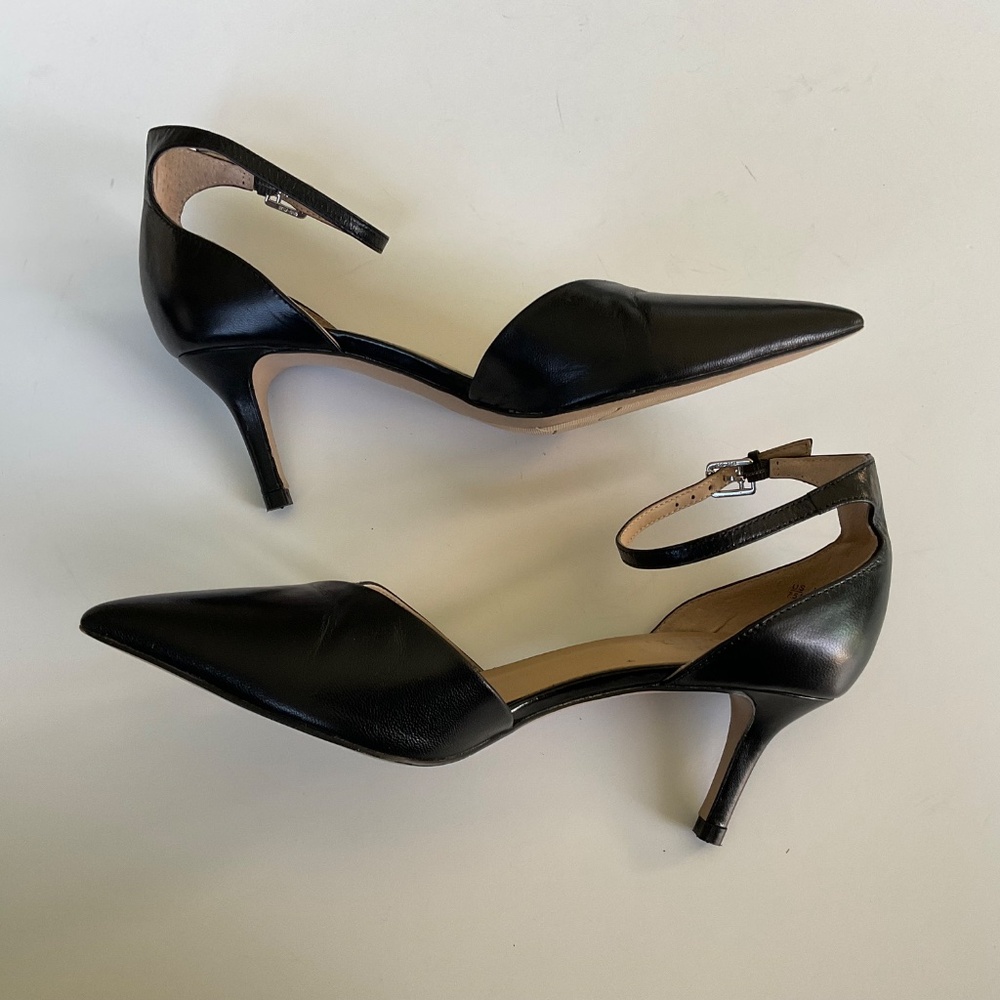 FRANCO SARTO Talana Pointed Toe Kitten Heel Pumps  Black Size 7.5 - Picture 5 of 10